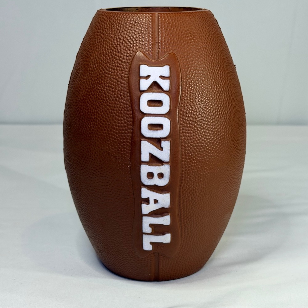 Koozball Foam Football Drink‎ Insulator Can Cooler Brown Tailgate Toss Toy